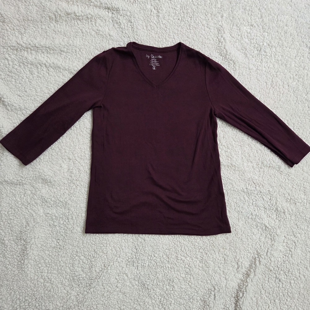 Chico's Deep‎ Burgundy V-Neck Blouse